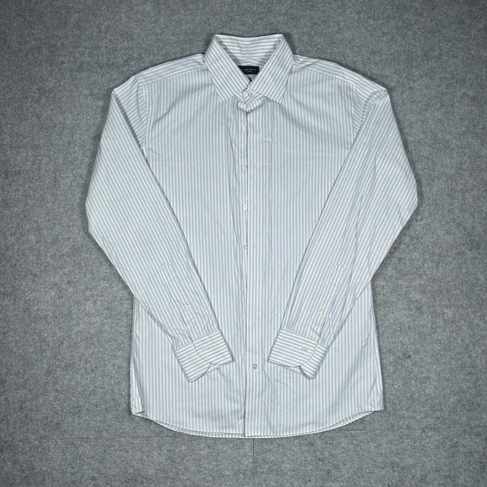 Proper Cloth Shirt Men M/L Custom Light Blue White Striped Long Sleeve Button Up